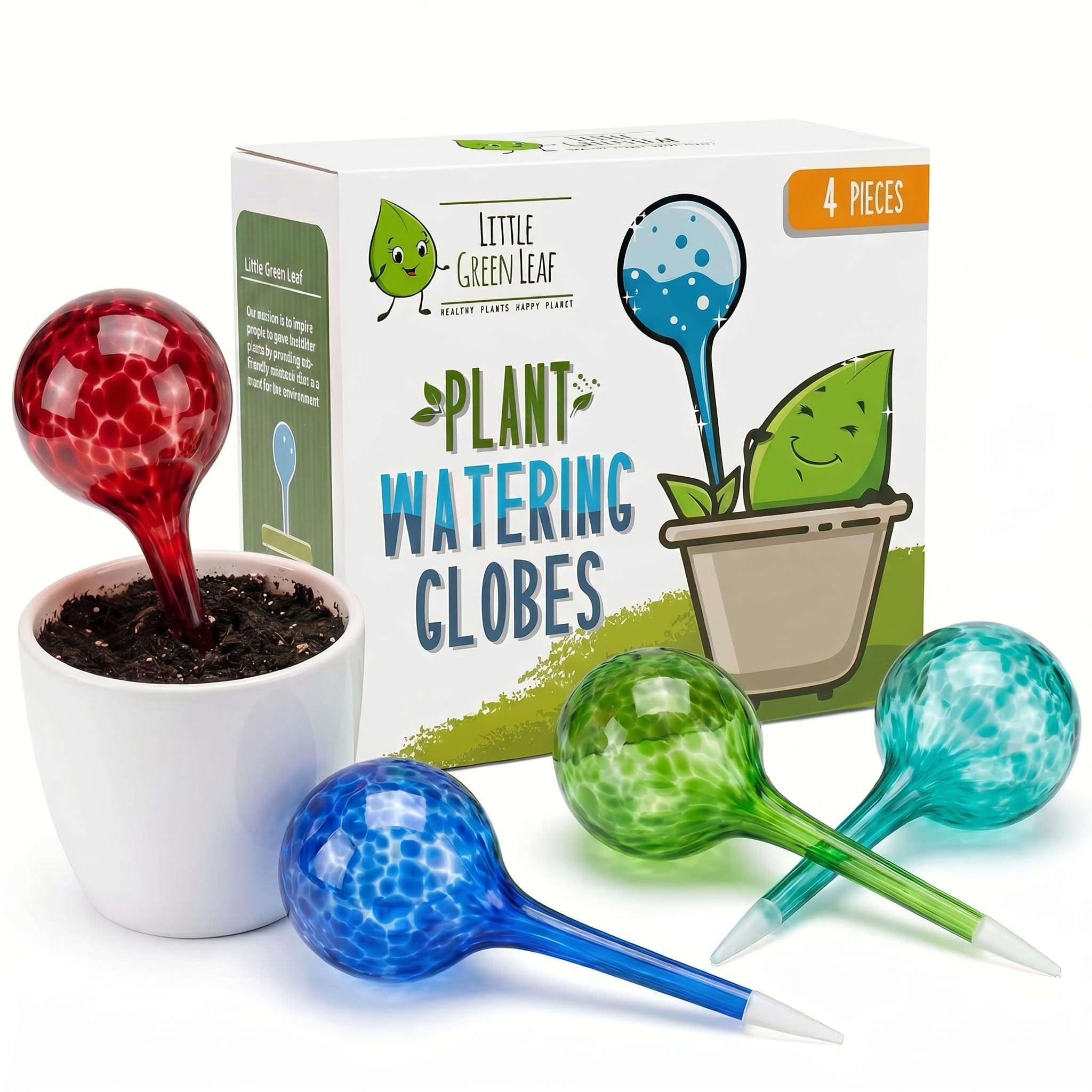 Little Green Leaf packaging frontal mostrando las cuatro esferas, ideal para regalo