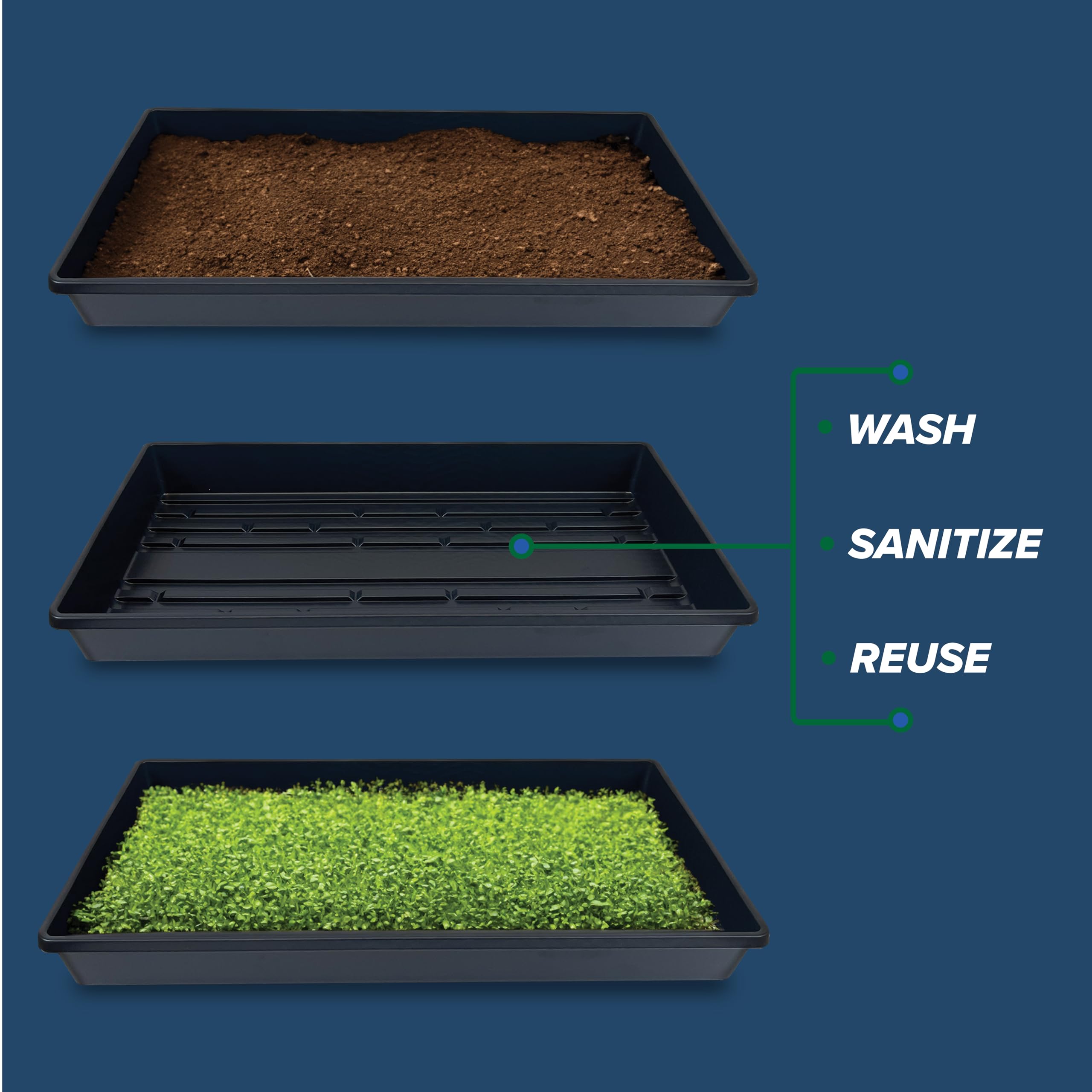 Living Whole Foods bandeja con Micro-Mat ajustada para cultivo hidropónico