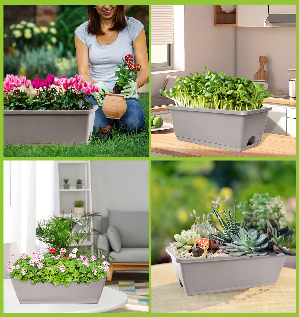 LOCONHA jardineras en cocina junto a hierbas, decoración funcional y práctica