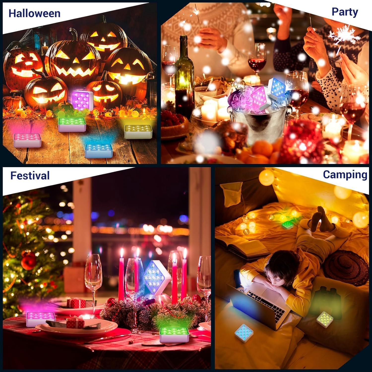 LOFTEK pack de 4 luces con accesorios, todo lo necesario en caja