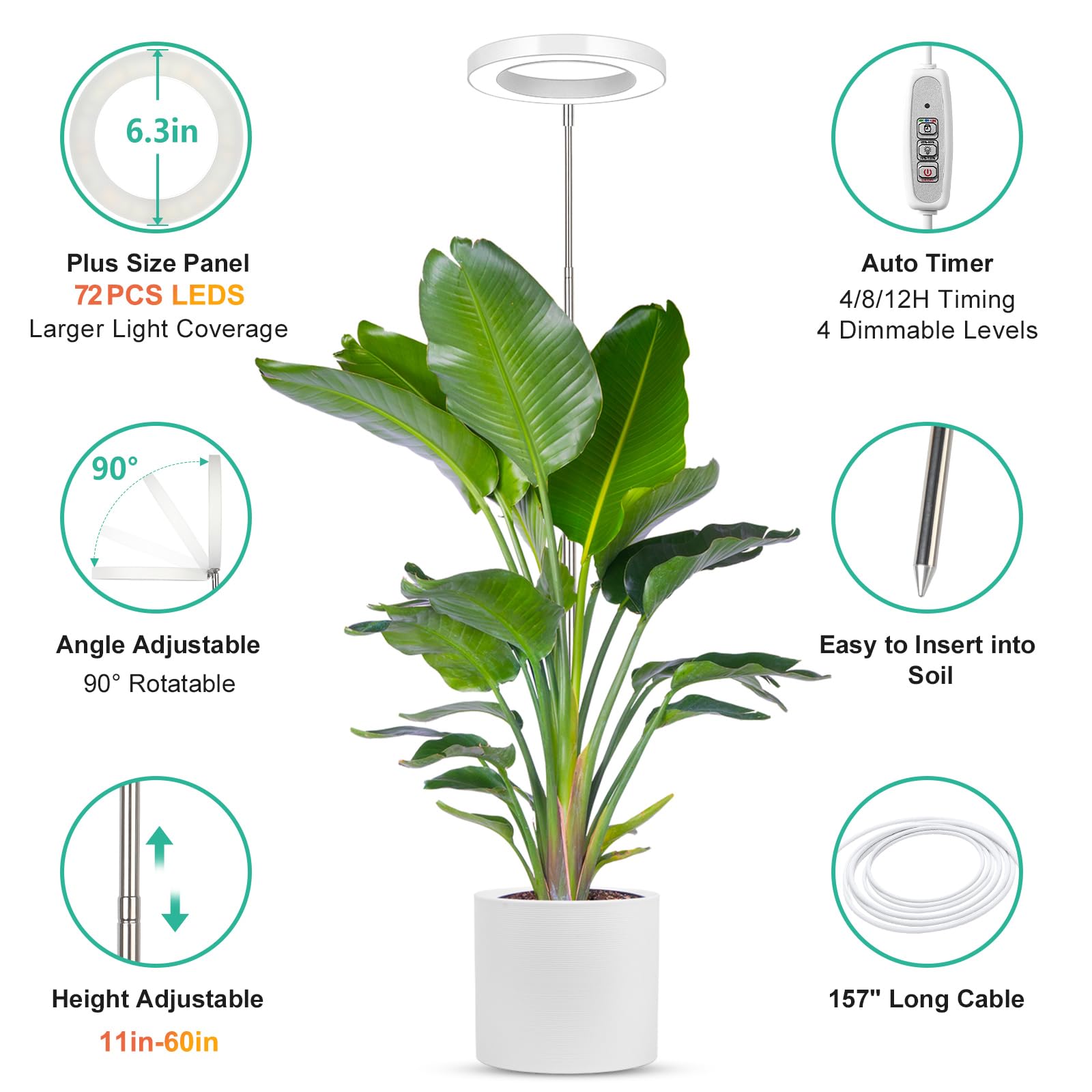 LORDEM luz en uso sobre macetas optimizando crecimiento de plantas