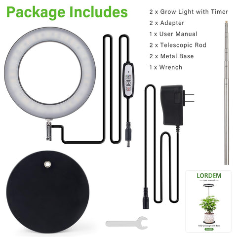 LORDEM pack de dos lámparas en sala multiplica iluminación para varias macetas