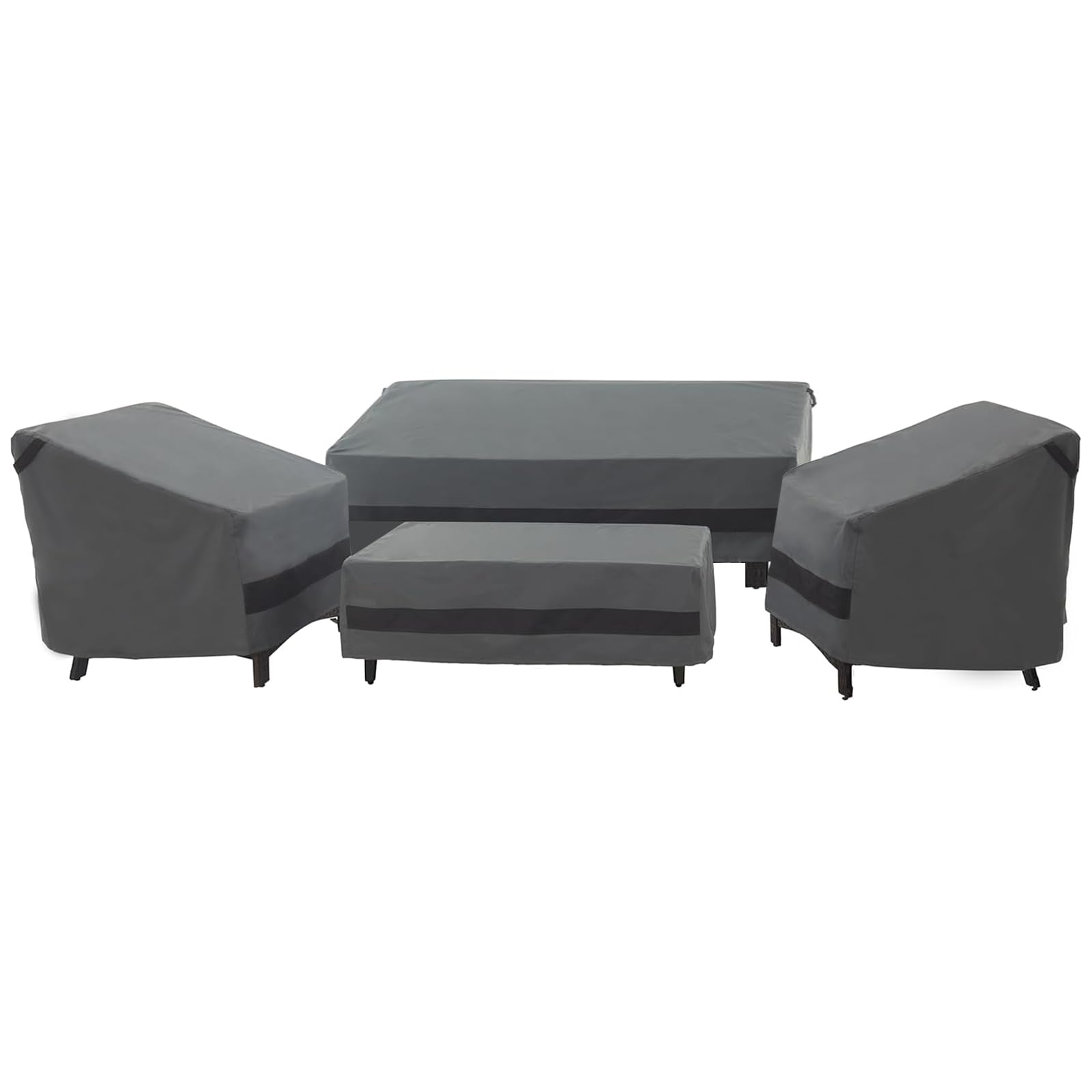 Loriano vista frontal del set de fundas protegiendo muebles, aspecto ordenado