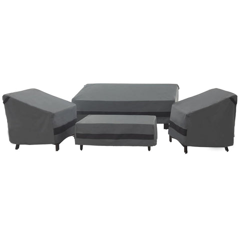 Loriano vista frontal del set de fundas protegiendo muebles, aspecto ordenado
