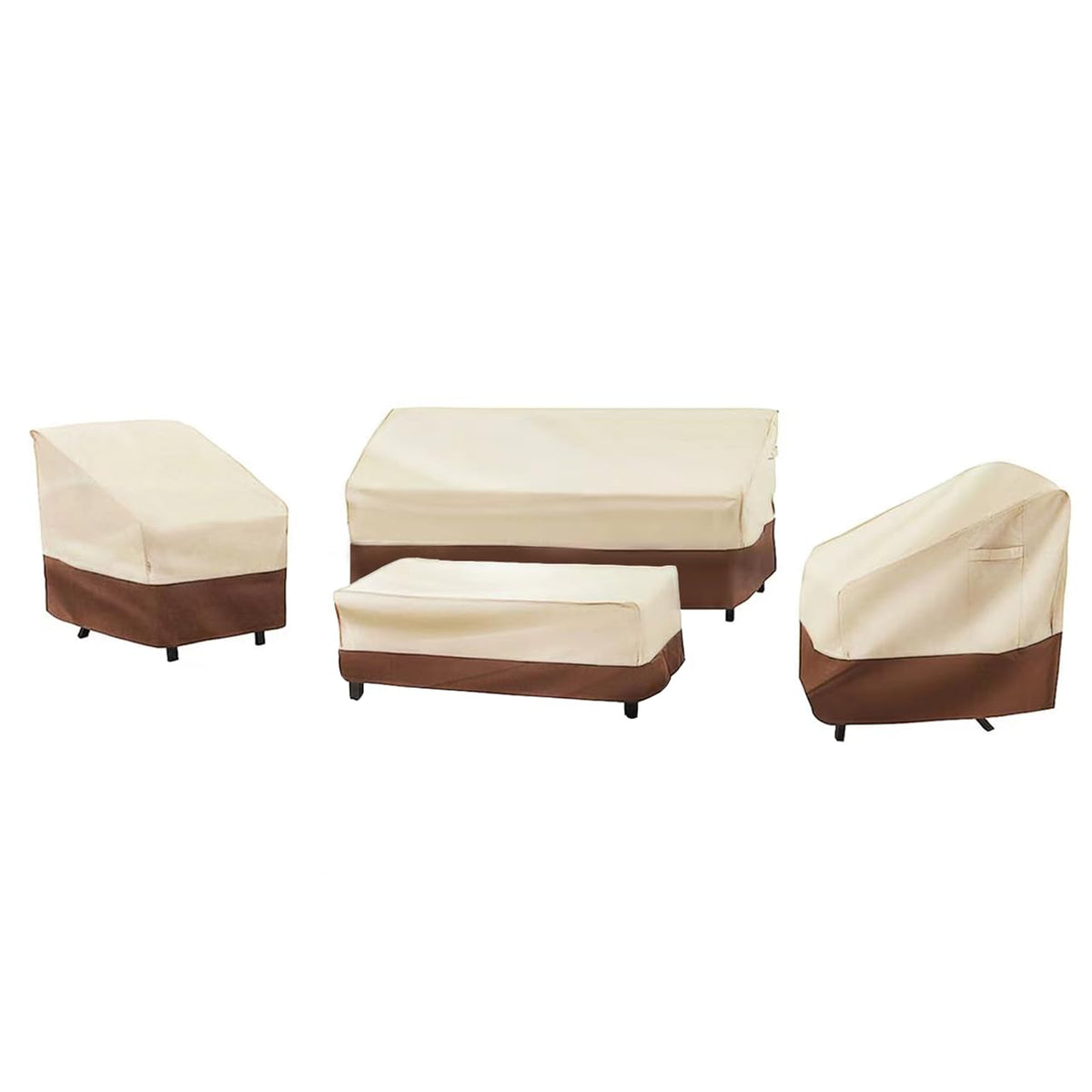 loriano funda frontal del set beige mostrando protección completa del mobiliario