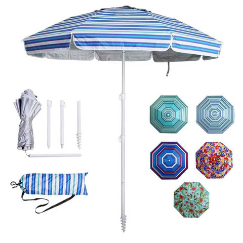 LOTTAFUN parasol frontal mostrando cobertura amplia para 2-3 personas