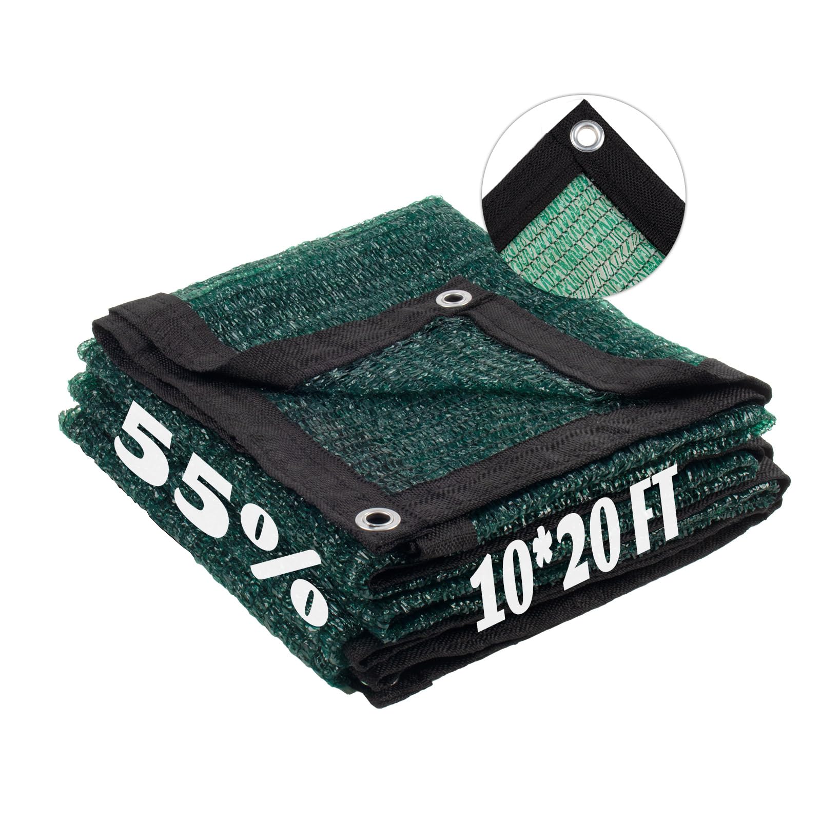 LOVE STORY lona frontal 10x20FT mostrando cobertura y color verde oscuro
