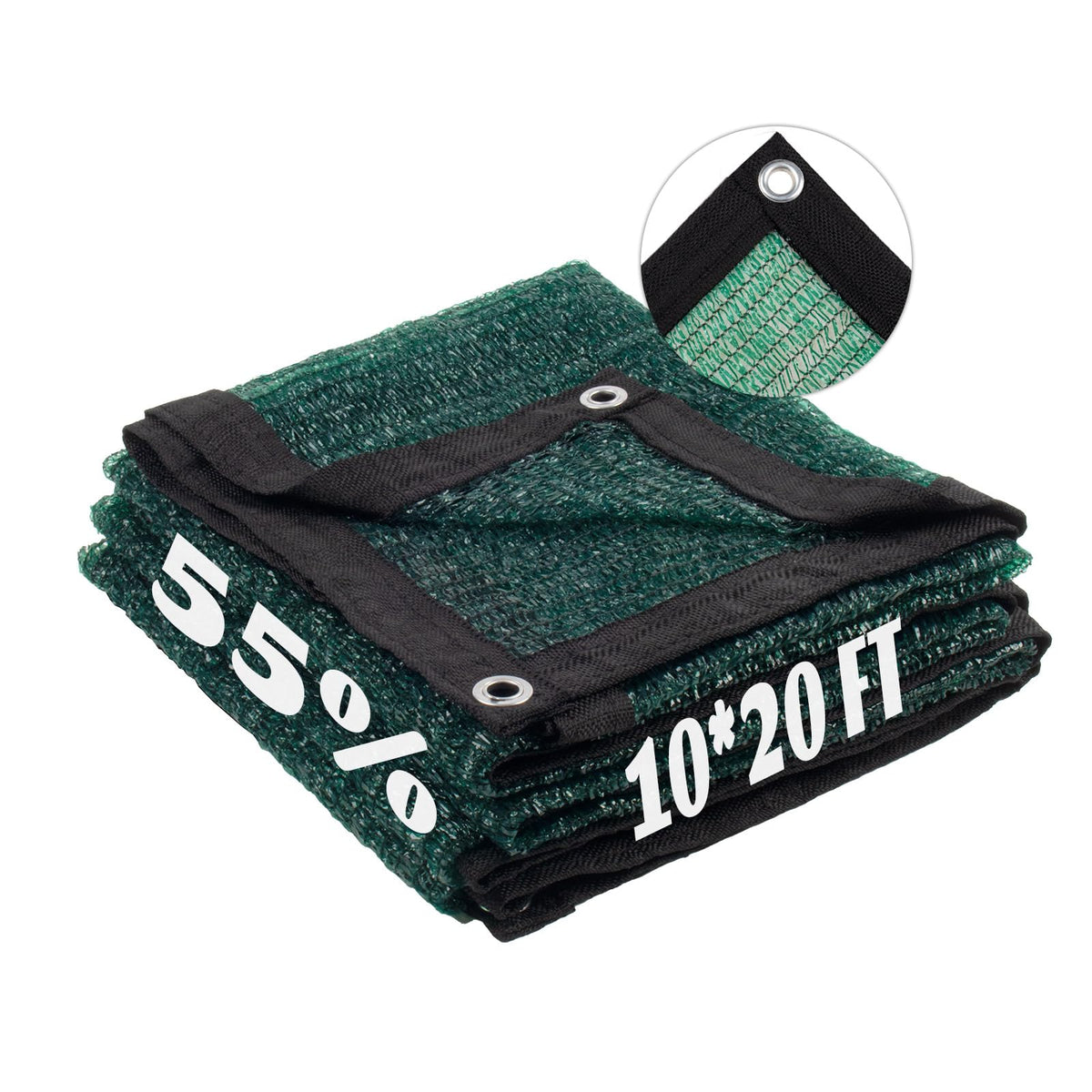 LOVE STORY lona frontal 10x20FT mostrando cobertura y color verde oscuro