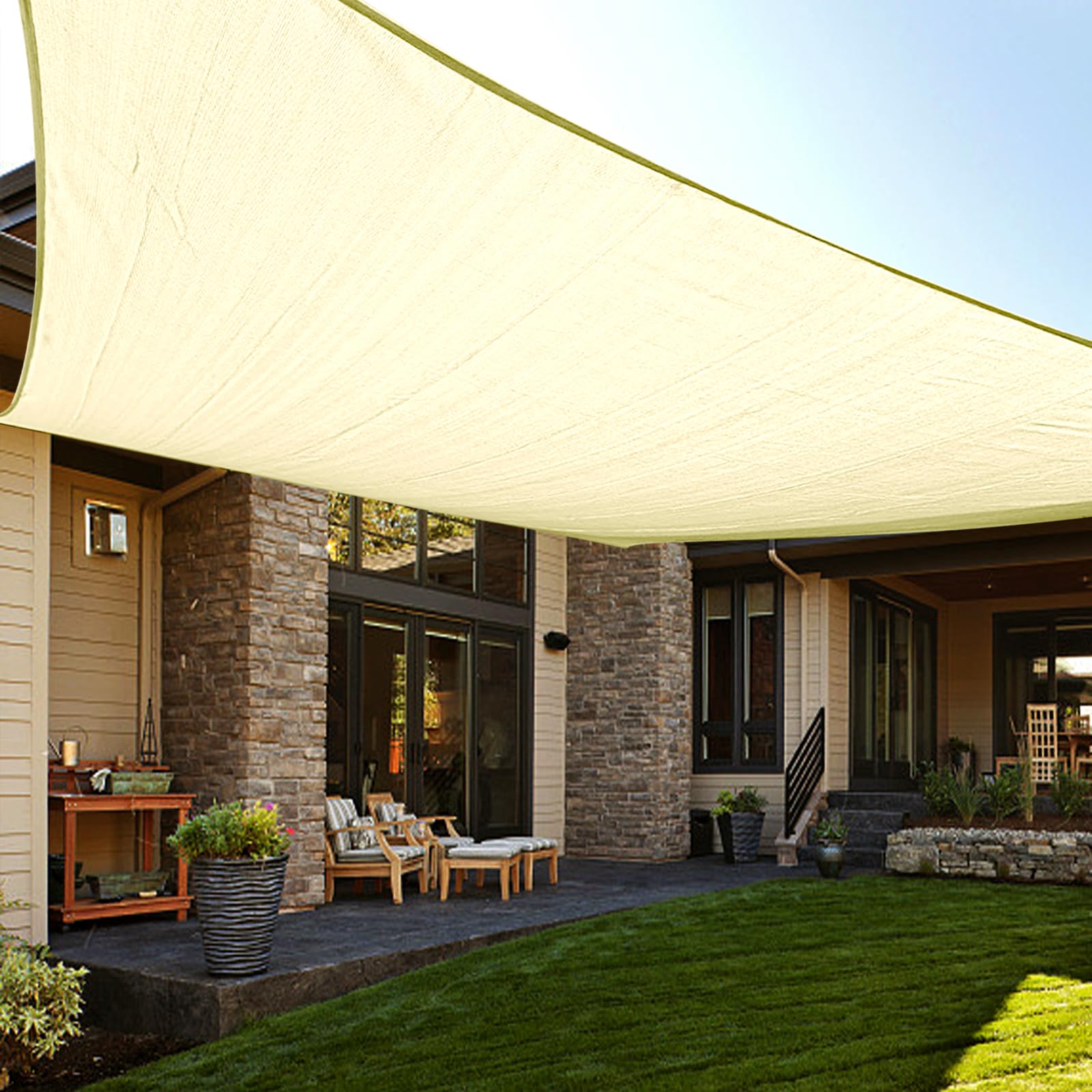 LOVE STORY toldo frontal empacado mostrando color butter cream y formato rectangular