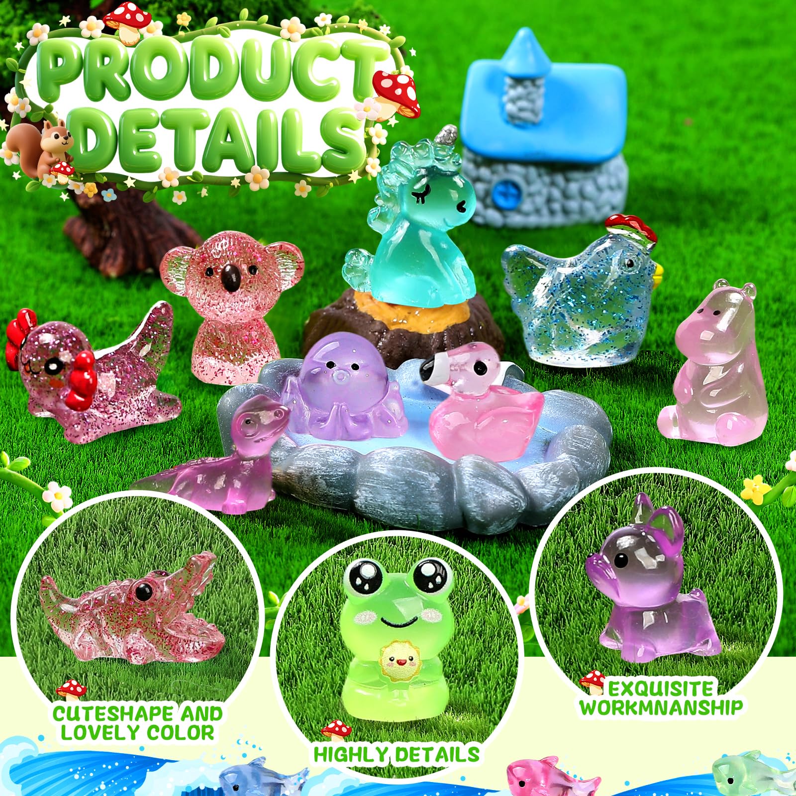 LOVEXIRAN figuras dentro de un acuario aportando color y puntos focales decorativos