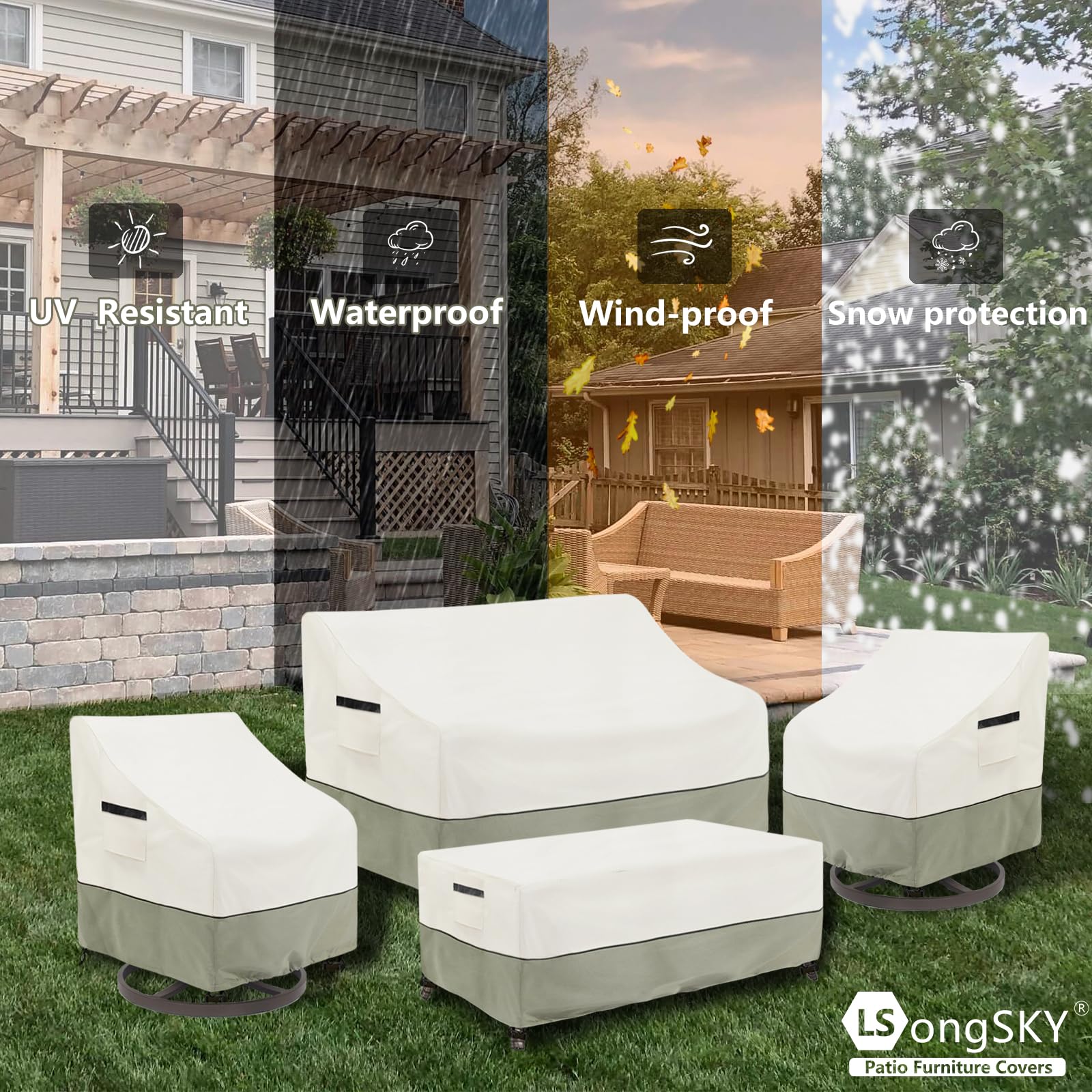 LSongSKY escena de jardín con fundas mostrando aspecto estético