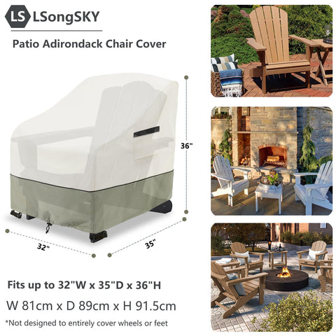 LSongSKY funda colocada en silla Adirondack mostrando ajuste seguro