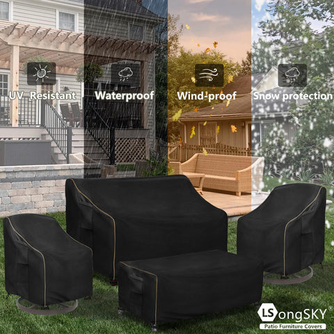 LSongSKY funda en patio protegiendo muebles en ambiente exterior