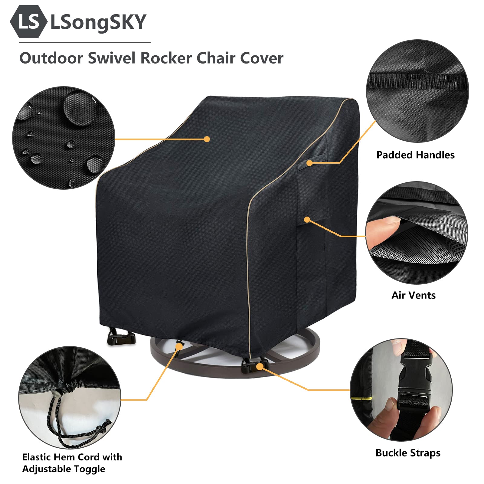 LSongSKY correas con broches asegurando la funda en patas