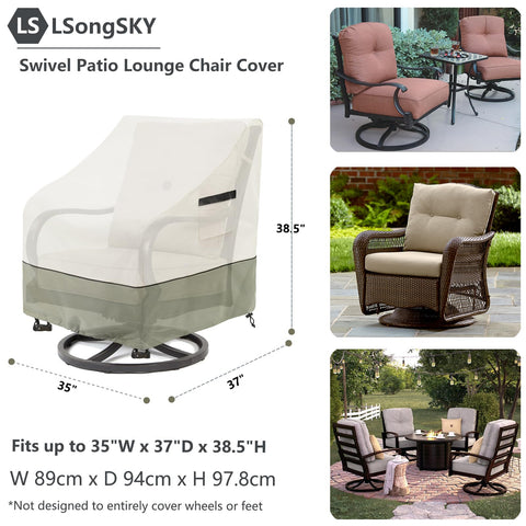 LSongSKY funda colocada en silla giratoria demostrando ajuste