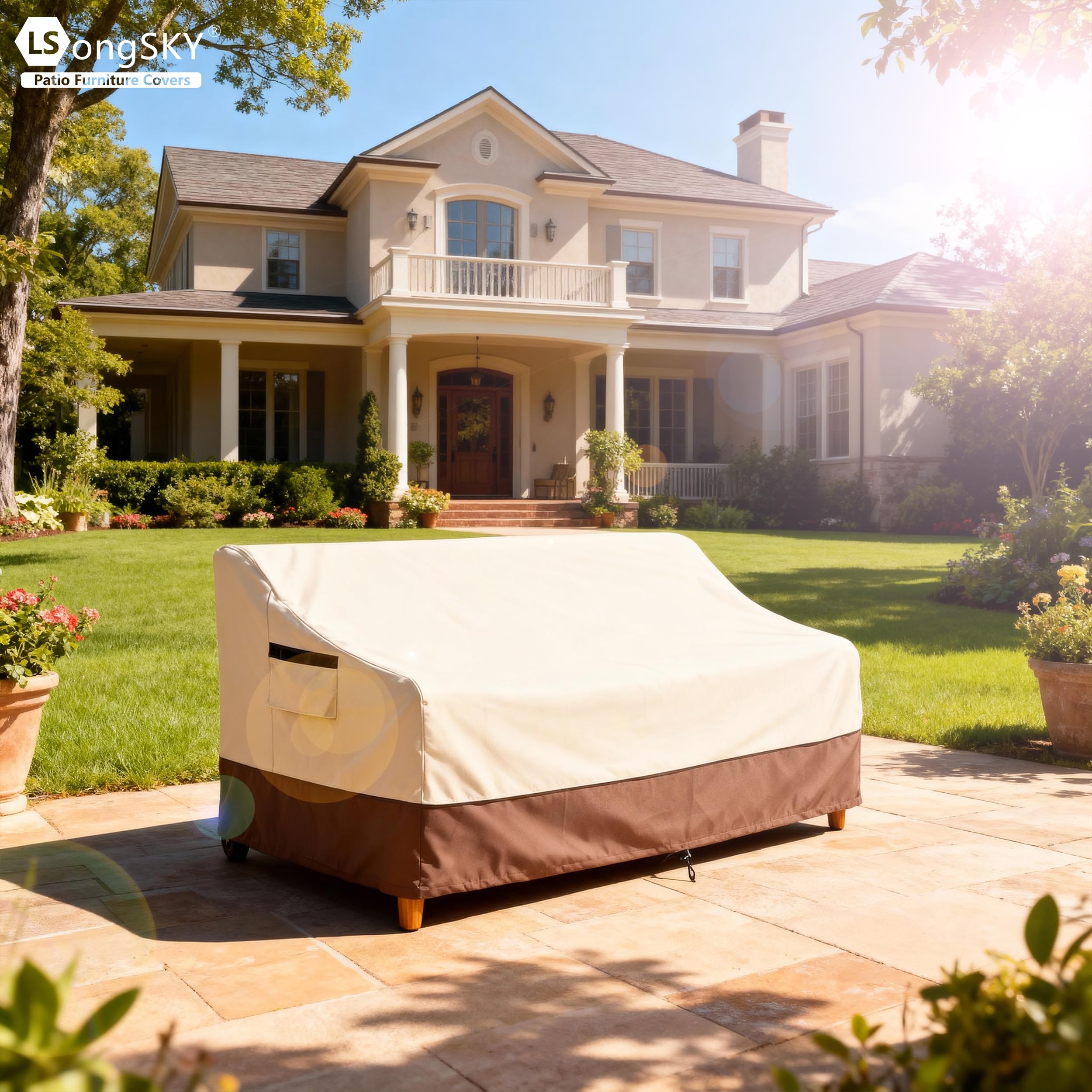 LSongSKY funda en uso en patio protege muebles exteriores