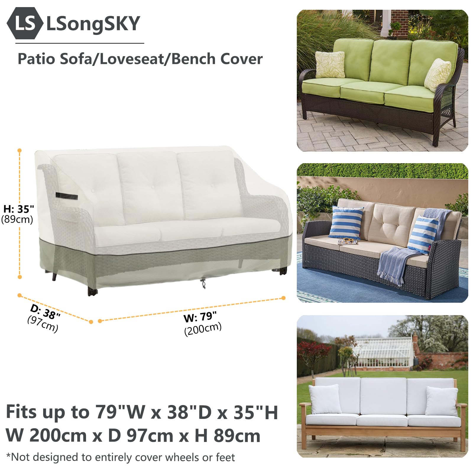 LSongSKY funda puesta en terraza estilizada protege muebles exteriores