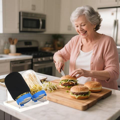 Lulonpon kit en cocina con brotes listos, producto fresco y casero