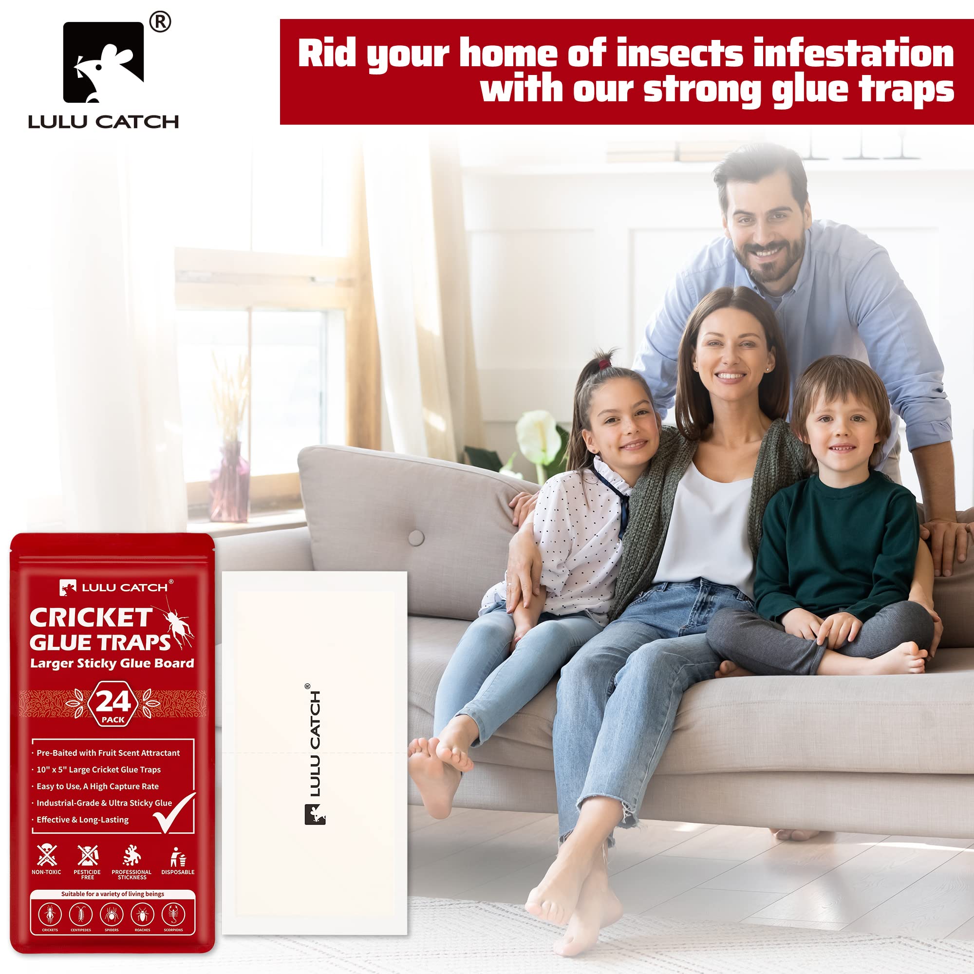LULUCATCH trampa en ambiente de sala mostrando uso discreto en hogar