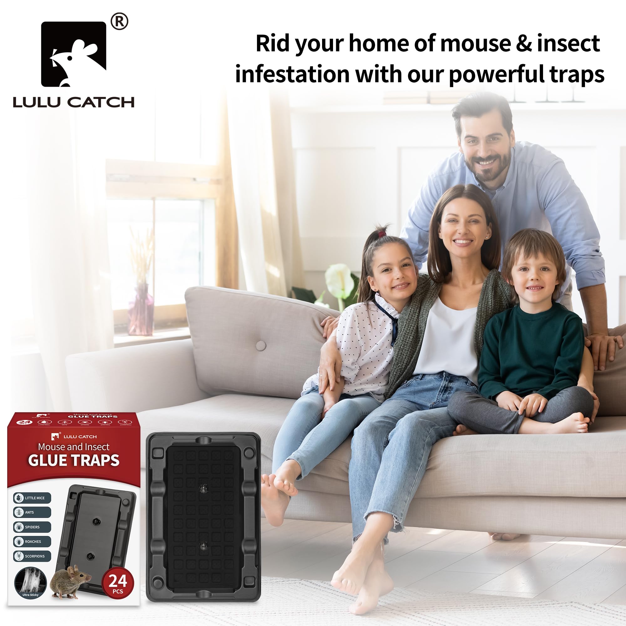 LULUCATCH trampa colocada en cocina demostrando ambiente libre de plagas