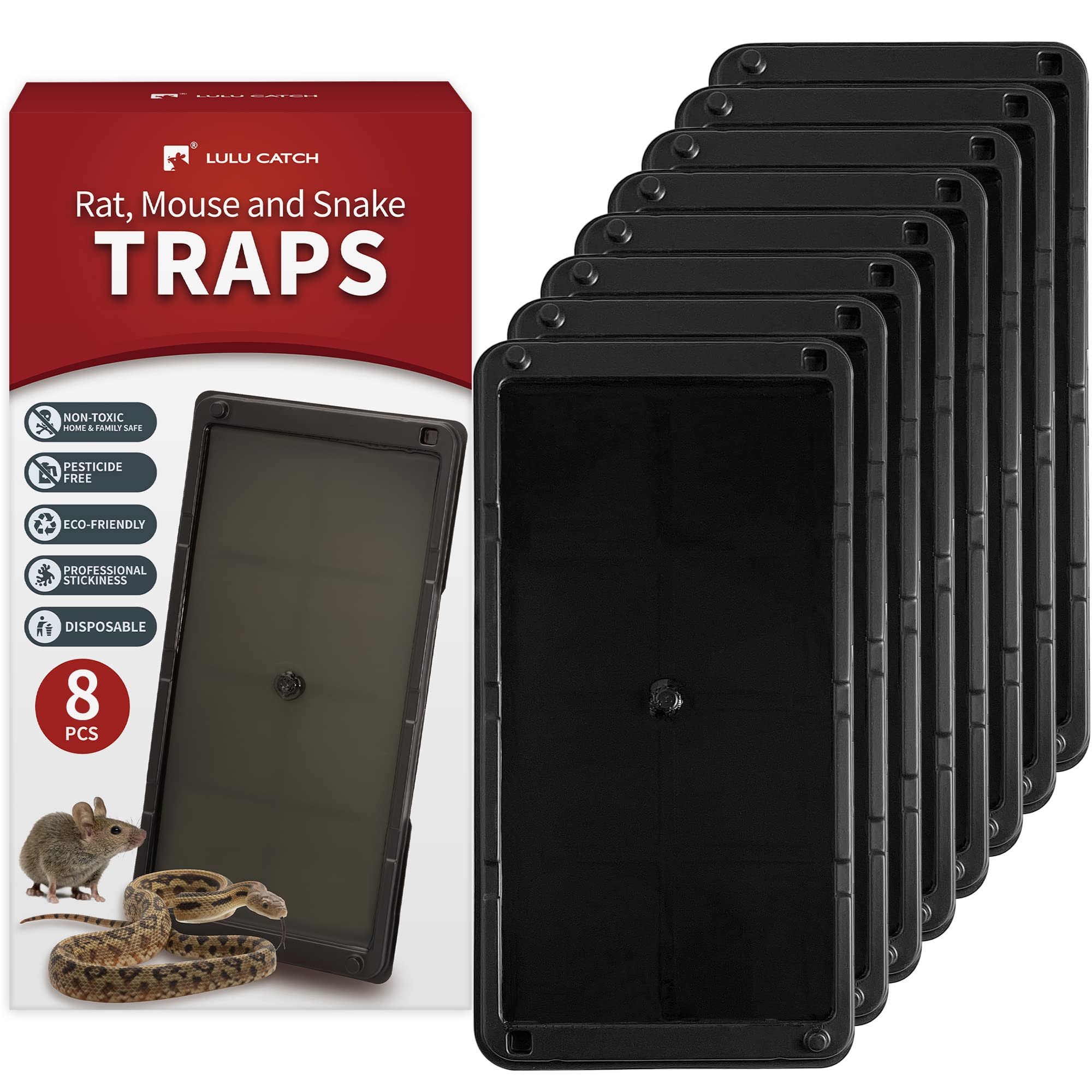 LULUCATCH frente del paquete mostrando 8 trampas y beneficios