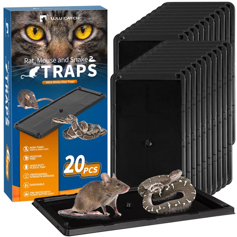 LULUCATCH empaque frontal mostrando 20 tableros adhesivos y fácil instalación