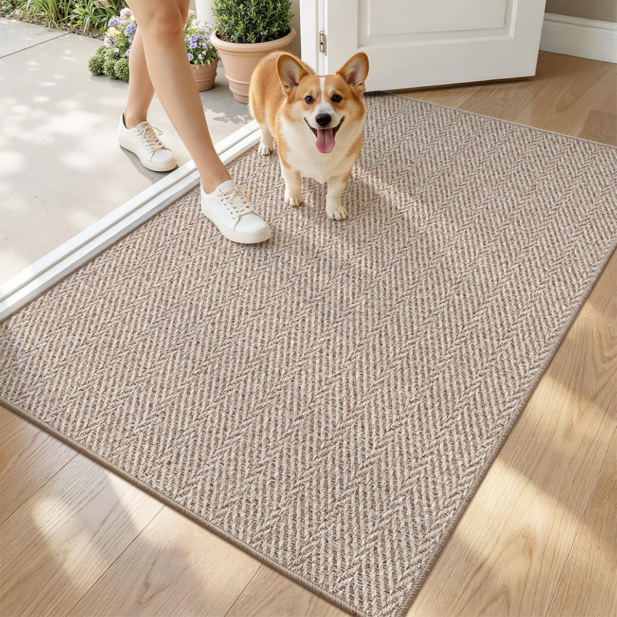 LUMI felpudo frontal en beige profundo, aspecto elegante y protección