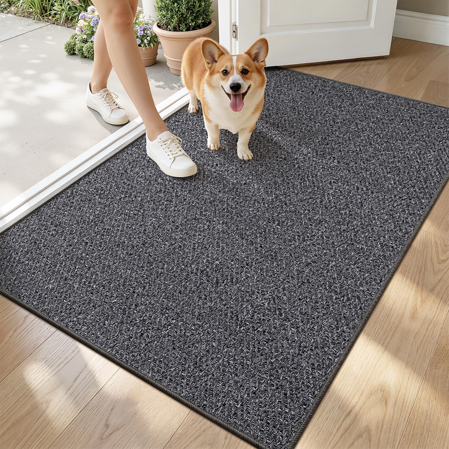 LUMI felpudo frontal en gris carbón mostrando diseño minimalista y protección