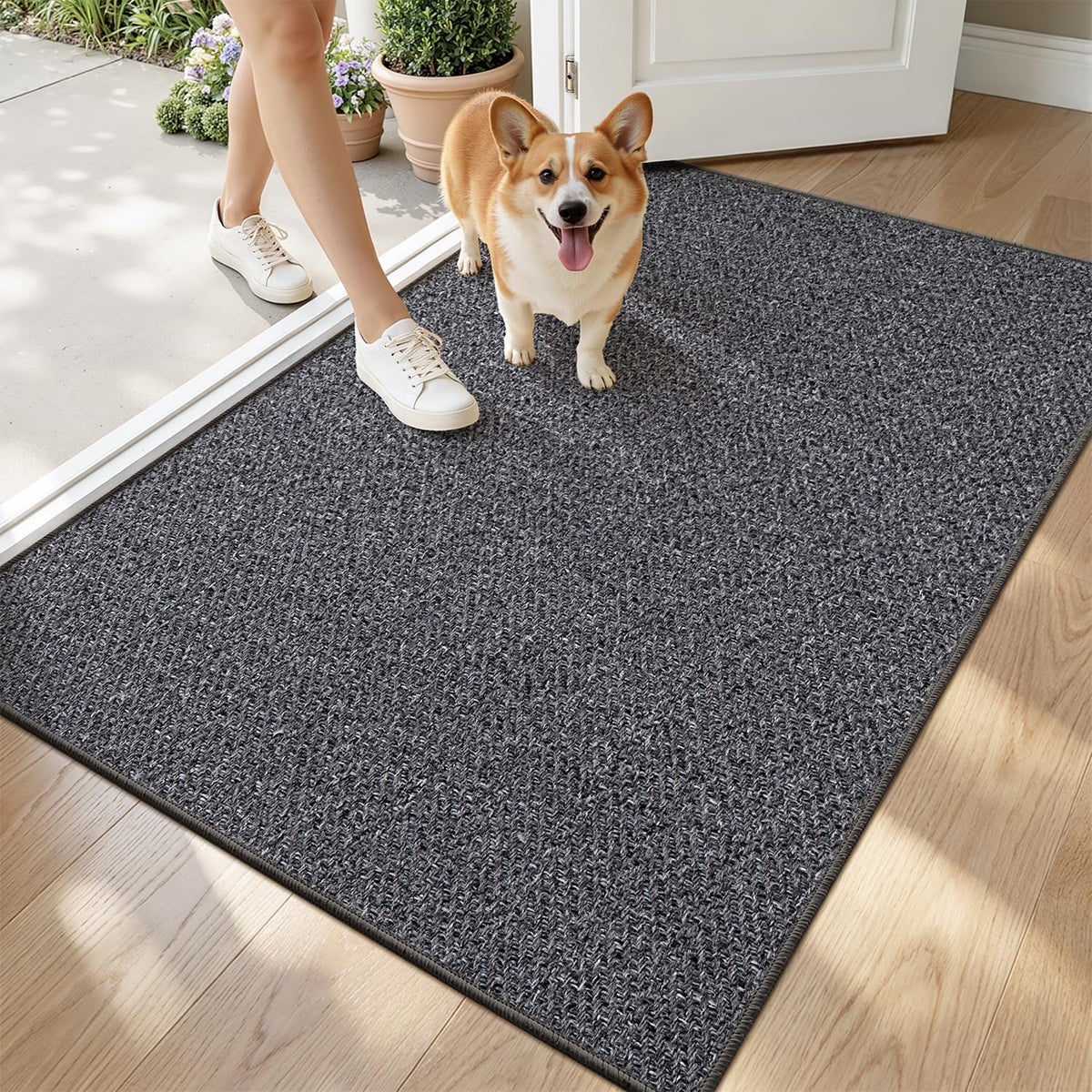 LUMI felpudo frontal en gris carbón mostrando diseño minimalista y protección