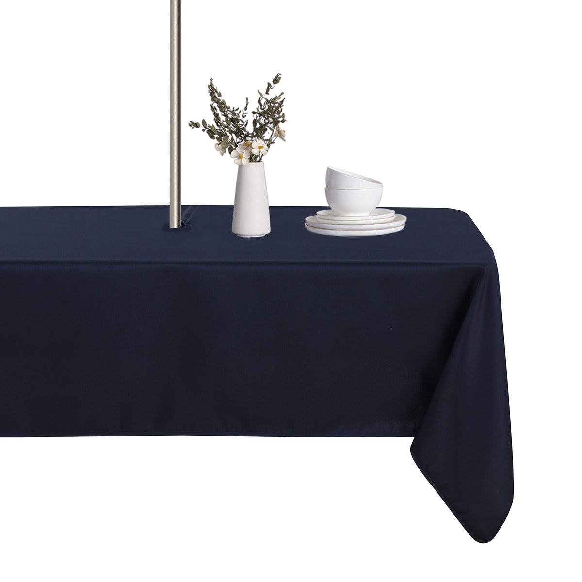 LUSHVIDA mantel frontal azul marino mostrando ajuste y elegancia
