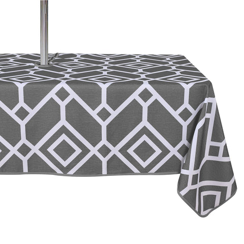 LUSHVIDA mantel exterior frontal gris mostrando cobertura completa