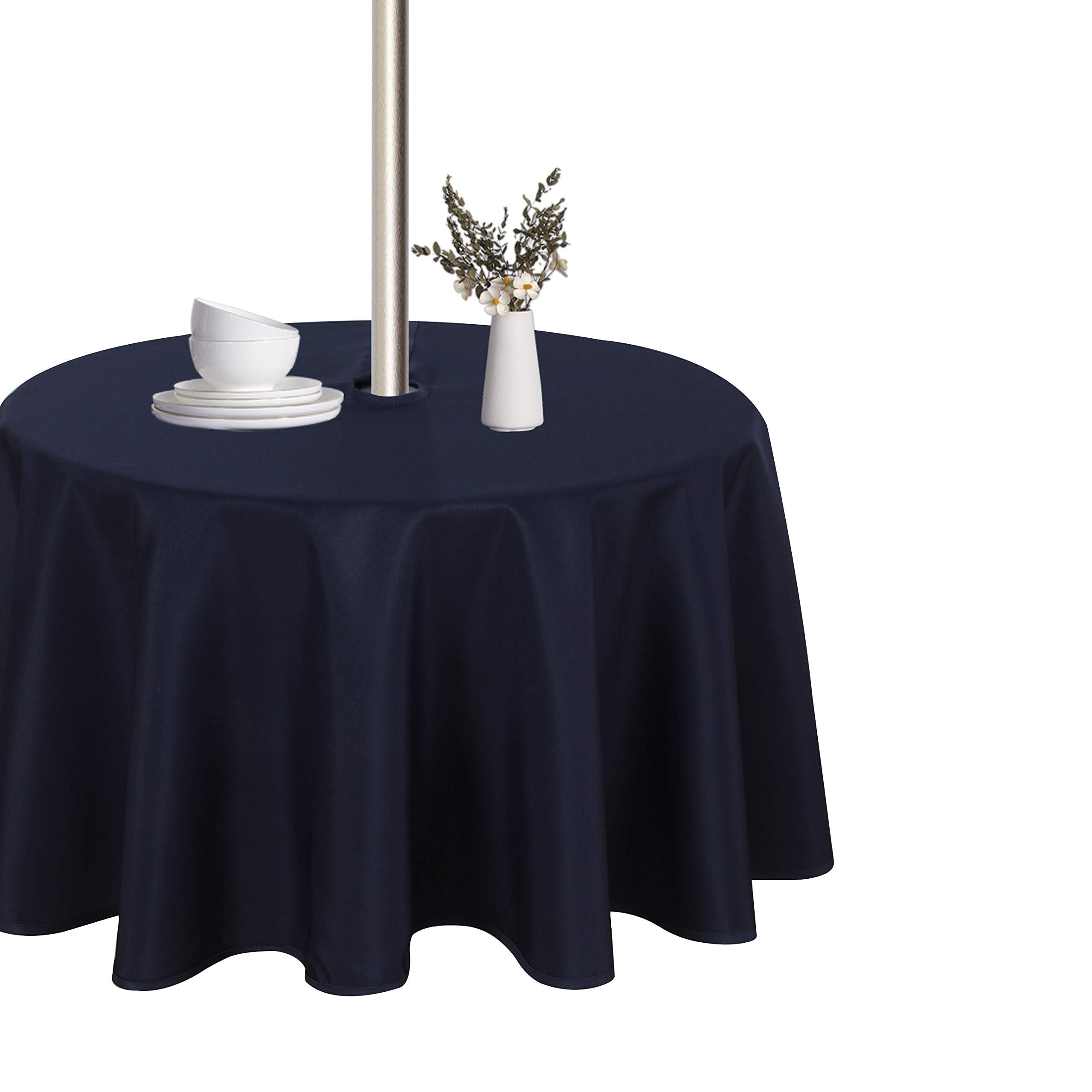 LUSHVIDA mantel frontal azul marino mostrando ajuste perfecto y protección