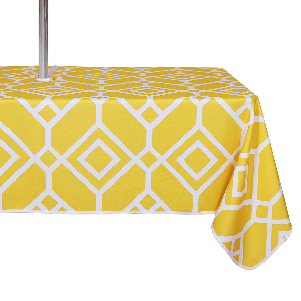 LUSHVIDA vista frontal del mantel amarillo protegiendo mesa y añadiendo color
