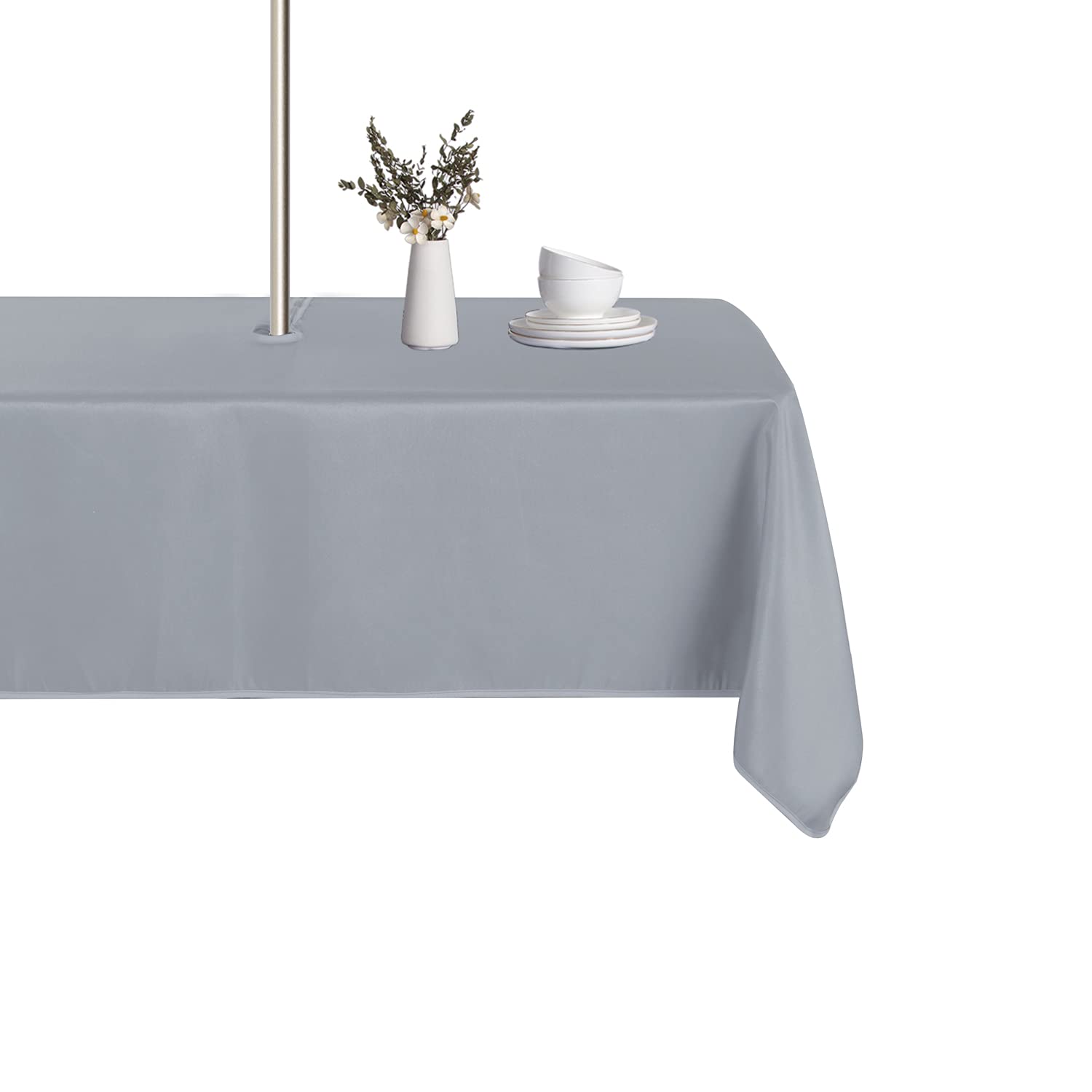 LUSHVIDA mantel frontal plata mostrando caída elegante y protección