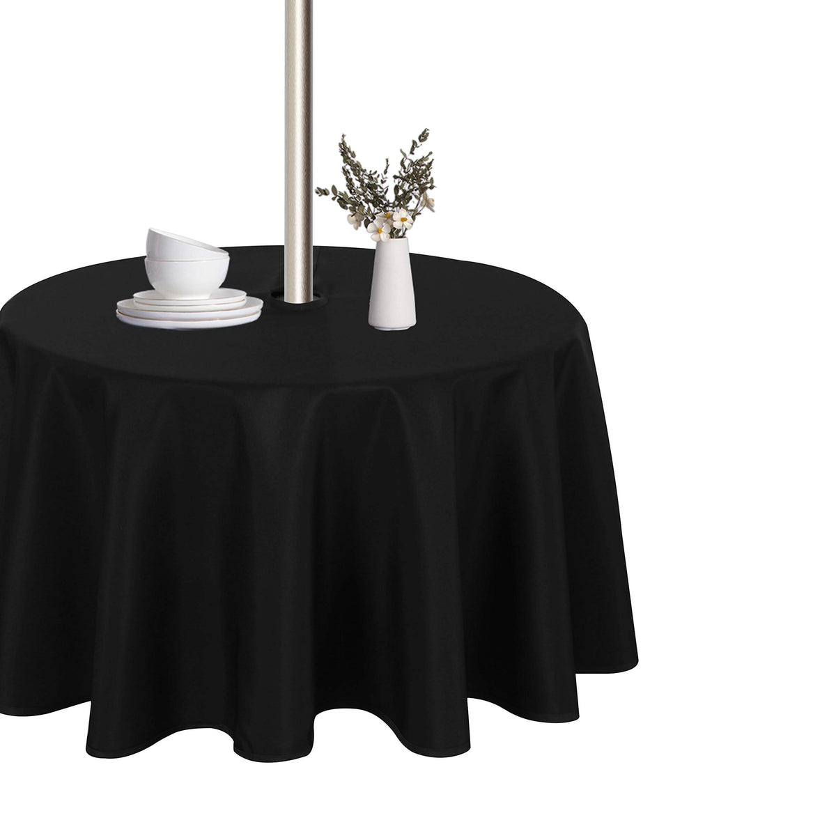 LUSHVIDA mantel redondo 70 pulgadas vista frontal elegante y protección