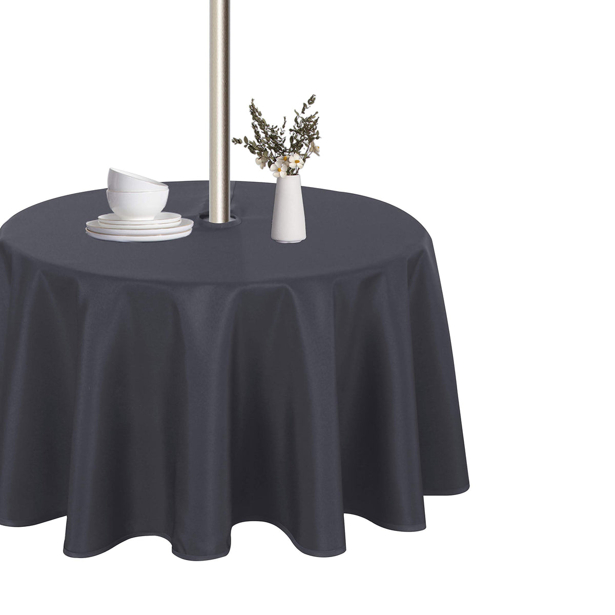 LUSHVIDA mantel frontal gris mostrando ajuste y estilo