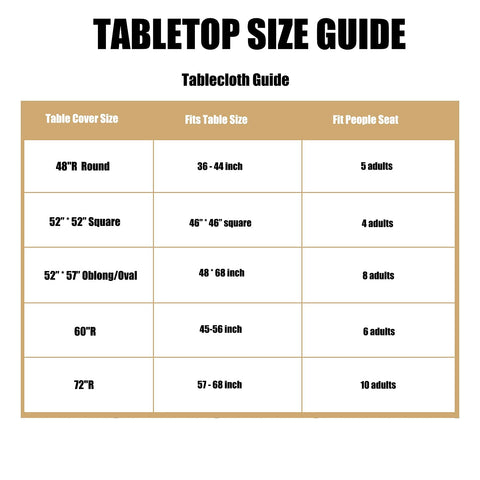LUSHVIDA comparación de tamaño del mantel en mesa de 36" a 44"