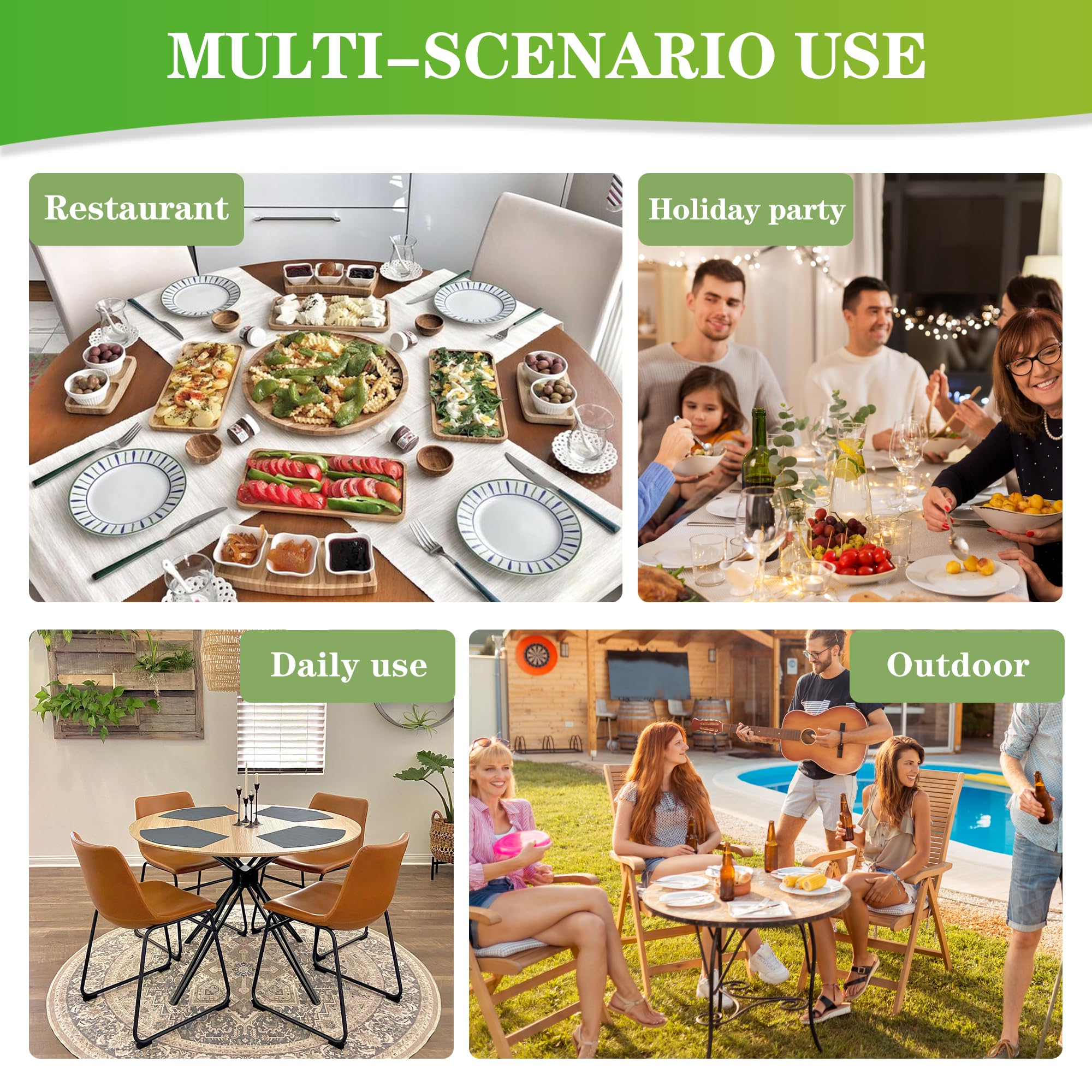 LUSHVIDA uso en cena familiar demostrando estética y limpieza fácil