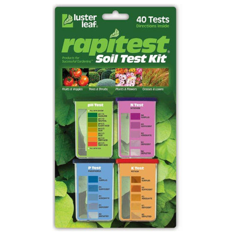 Luster Leaf vista frontal del paquete con todo el kit y beneficios prácticos
