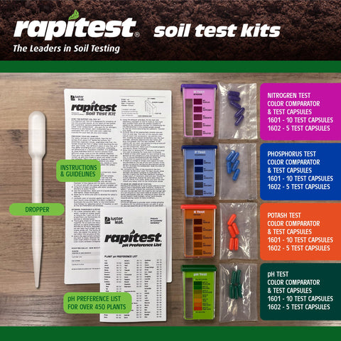 Luster Leaf uso del kit en un huerto doméstico para decisiones de cultivo