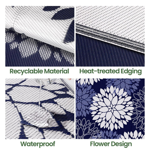 LuxStep alfombra en uso sobre patio creando zona de descanso cómoda y resistente
