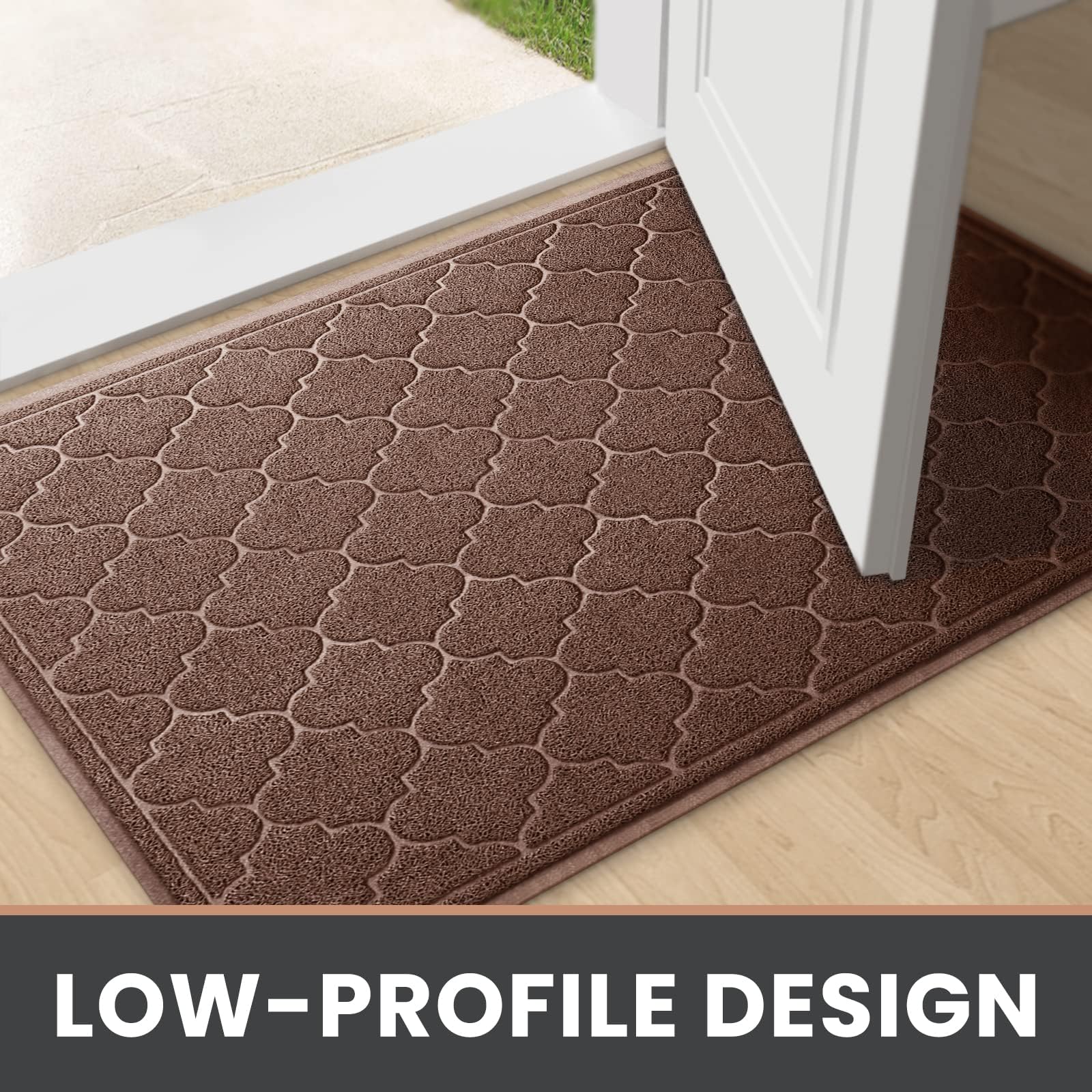 LuxStep felpudo mojado siendo lavado y secado demostrando limpieza sencilla