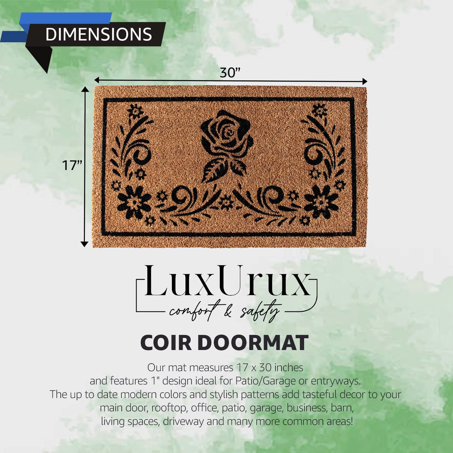 LuxUrux primer plano de fibra de coco que raspa suciedad eficazmente