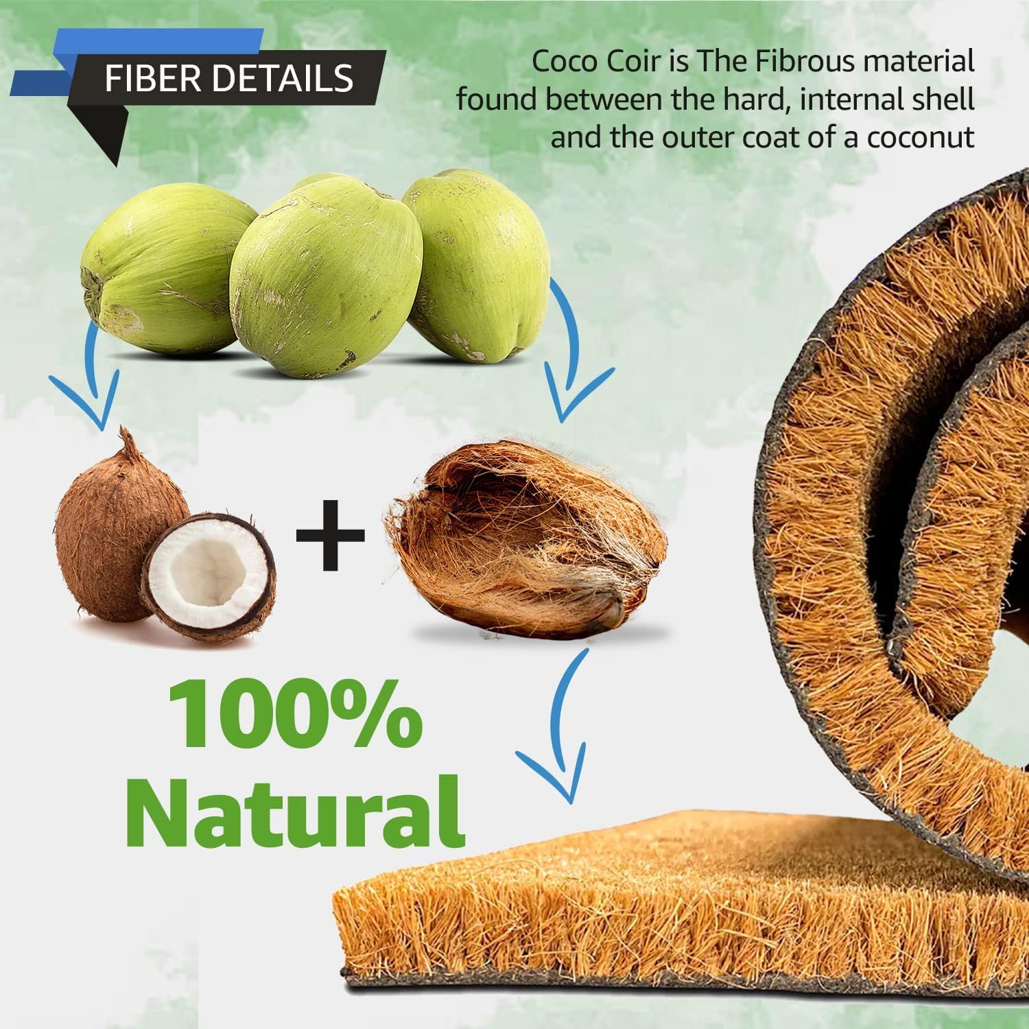 LuxUrux detalle de fibras de coco que raspan suciedad eficazmente