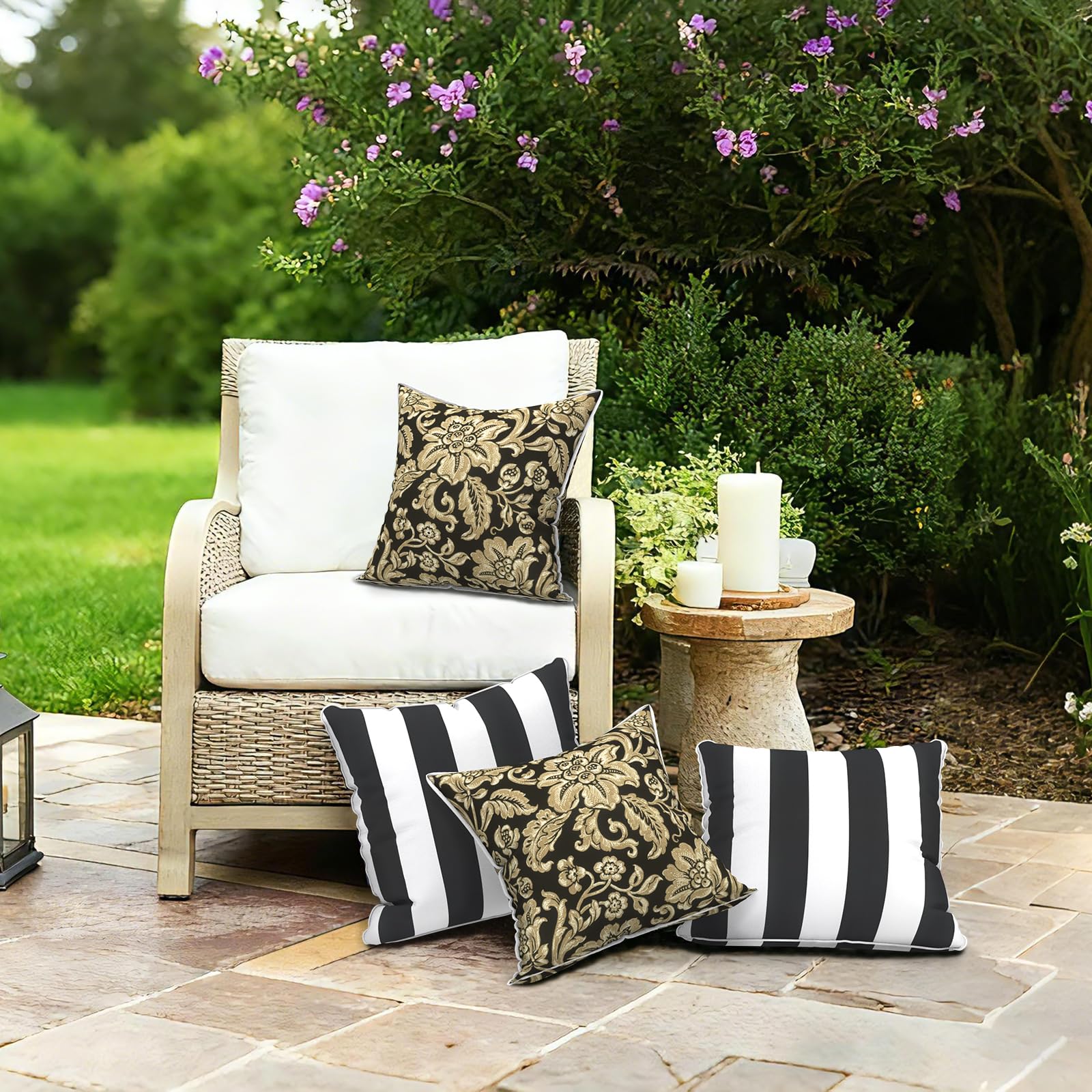 LVTXIII conjunto en jardín creando ambiente decorativo acogedor