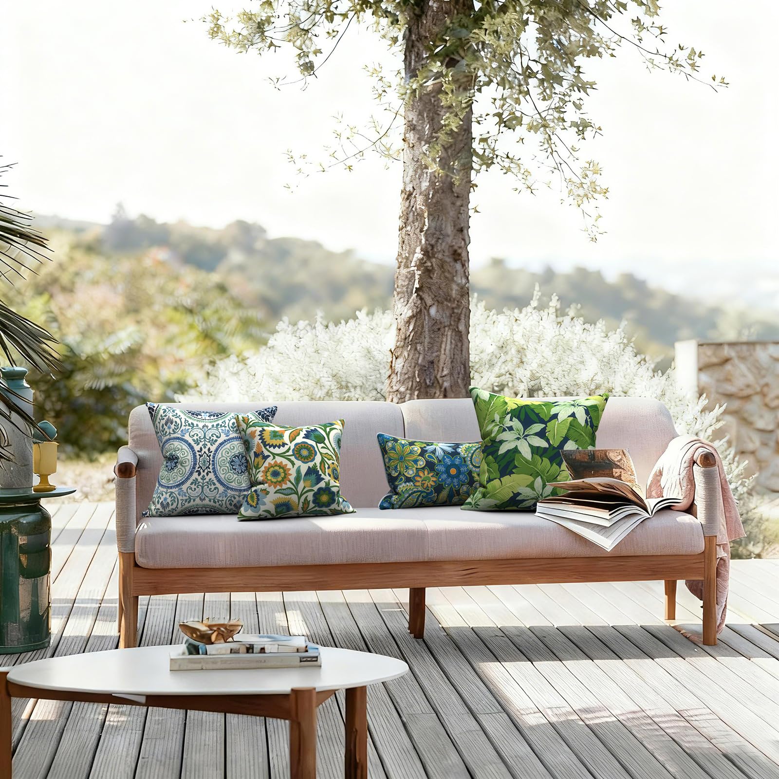 LVTXIII detalle del estampado de hojas tropicales atractivo y moderno