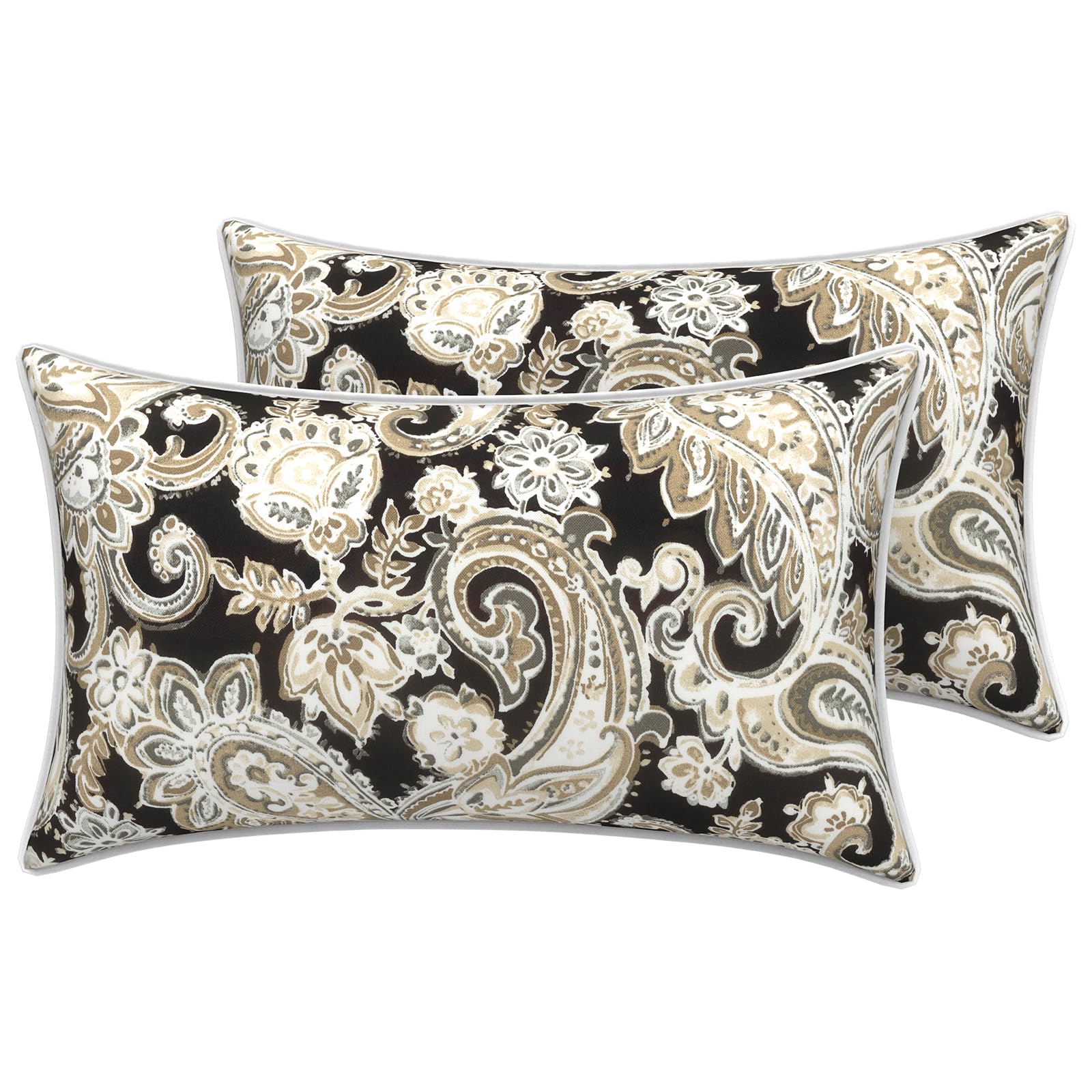 LVTXIII vista frontal de la funda paisley negro aporta estilo decorativo