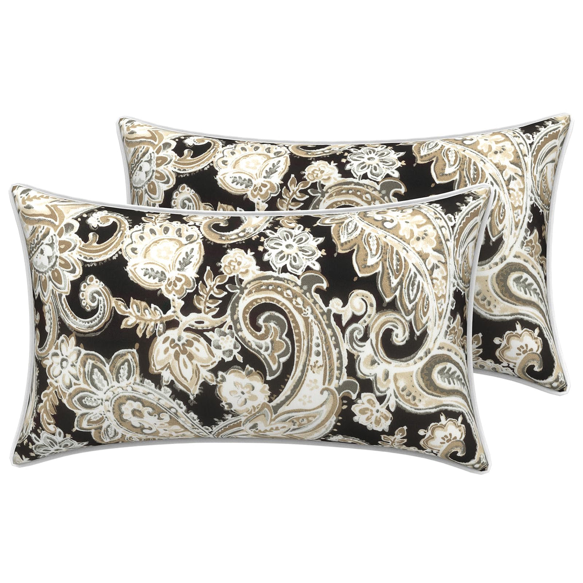 LVTXIII vista frontal de la funda paisley negro aporta estilo decorativo