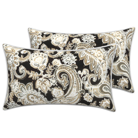 LVTXIII vista frontal de la funda paisley negro aporta estilo decorativo