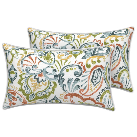 LVTXIII funda lumbar frontal mostrando estampado paisley y ribete elegante